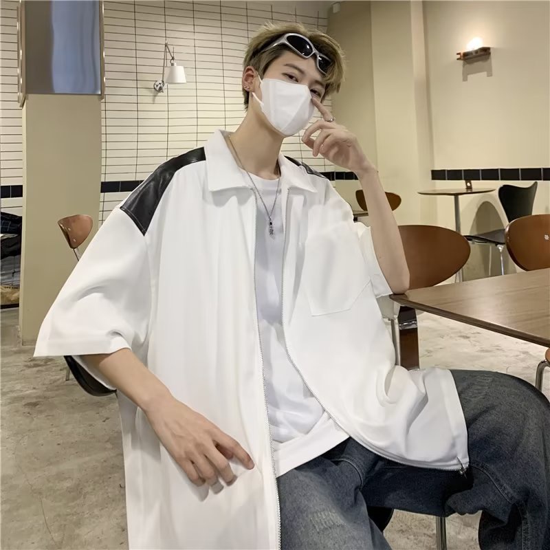 Áo Sơ Mi Tay Lửng Giả Hai Lớp Màu Sắc Thời Trang Dành Cho Nam