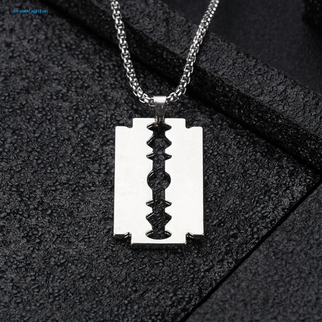 Vòng cổ Mặt Hình Lưỡi Dao Bằng Thép Không Gỉ Phong Cách Punk Hip Hop Làm Quà Tặng Sinh Nhật Hàng Ngày Cho Nam Và Nữ