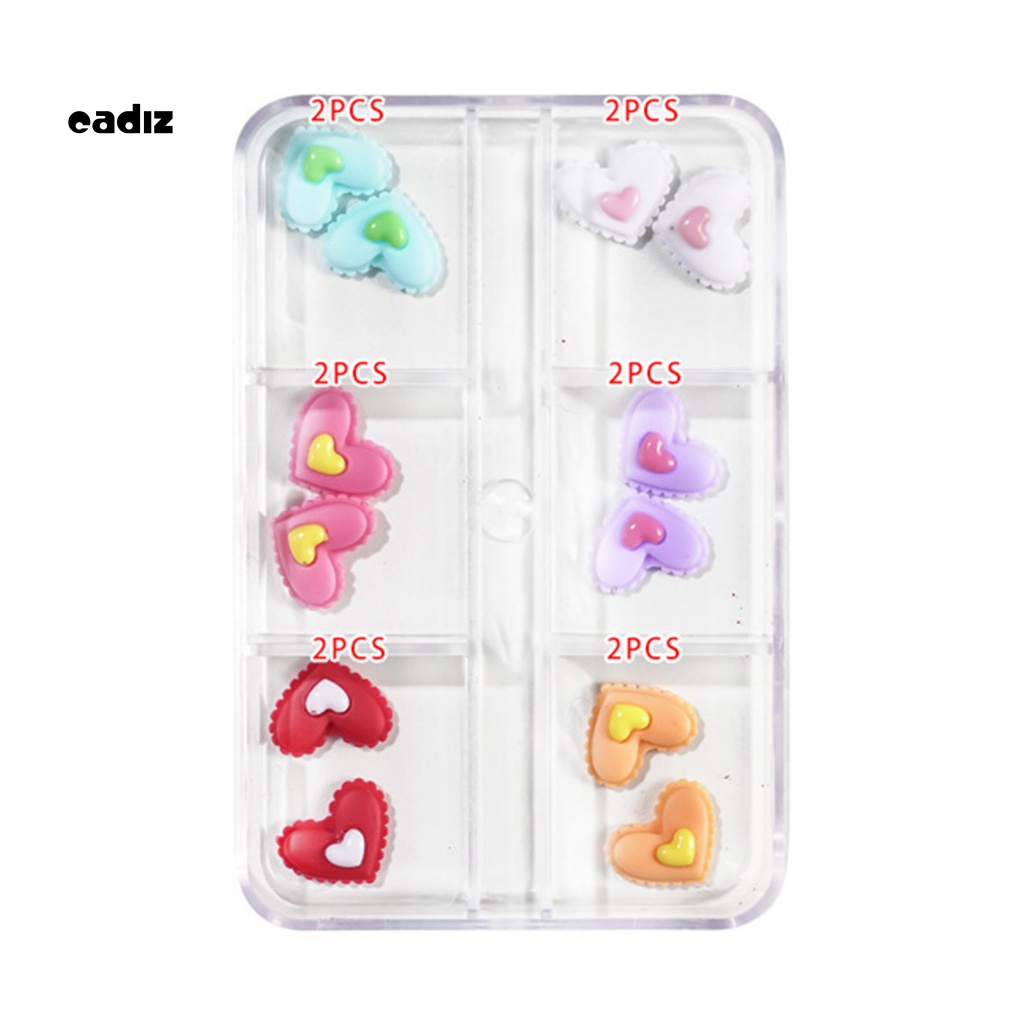 1 Hộp Phụ Kiện Trang Trí Móng Nghệ Thuật Bằng Nhựa Hình Hoạt Hình 3D DIY