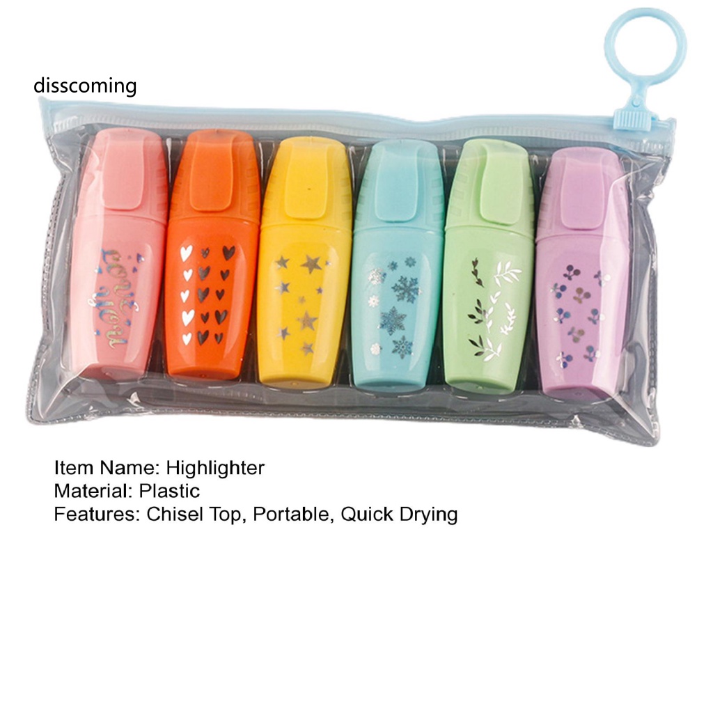 Áo Thun In Hình SL SL SL SL SL Thời Trang Cá Tính| Bộ Bút Bắt Sáng 6 Màu Nhanh Khô Không Cần Đục Lỗ Cho Học Sinh / Văn Phòng