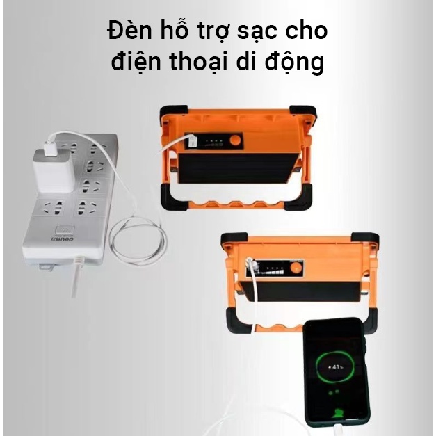 Đèn Năng Lượng Mặt Trời 300w 100 LED SIÊU SÁNG, có kèm sạc lưới 220v + đầu ra usb