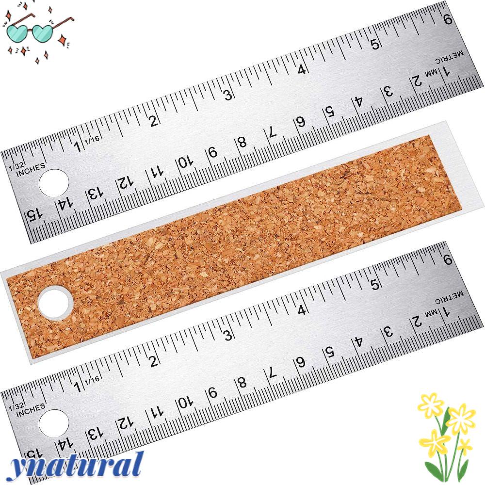 YNATURAL Bộ 3 Thước Kẻ Bằng Thép Không Gỉ 6 Inch Dùng Làm Mộc