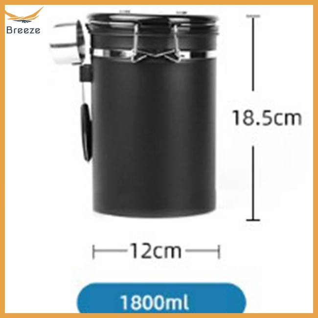 Hộp Đựng Cà Phê Kín Khí Với Van Một Chiều Co2 Bằng Thép Không Gỉ Kèm Thước Đo