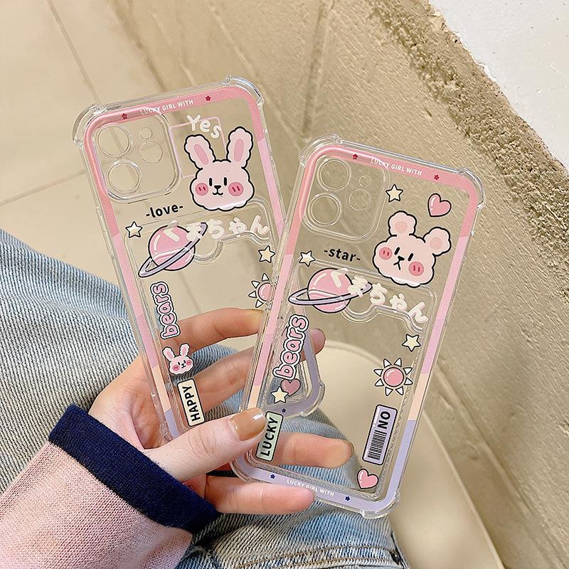 Ốp Điện Thoại TPU Mềm In Hình Thỏ Bảo Vệ Camera Cho Iphone 14 Plus 13 Pro Max 12 11 X Xs Xr 8 7