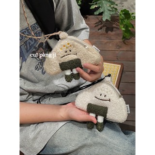  Túi Đựng Tiền Xu   Thẻ Hình Cơm Nắm Mặt Cười Dễ Thương 