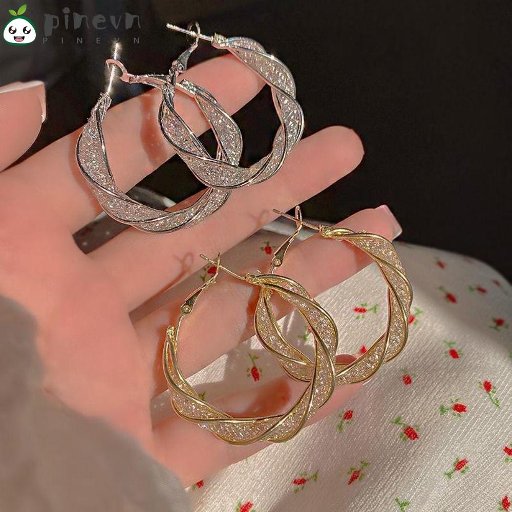 PINEVN Khuyên Tai Dạng Vòng Xoắn Thời Trang Cho Nữ