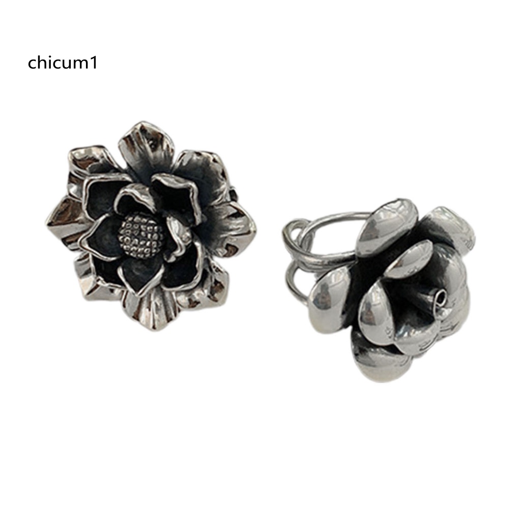 Nhẫn Đính Hôn Dạng Mở Thiết Kế Hình Hoa Dành Cho Nữ