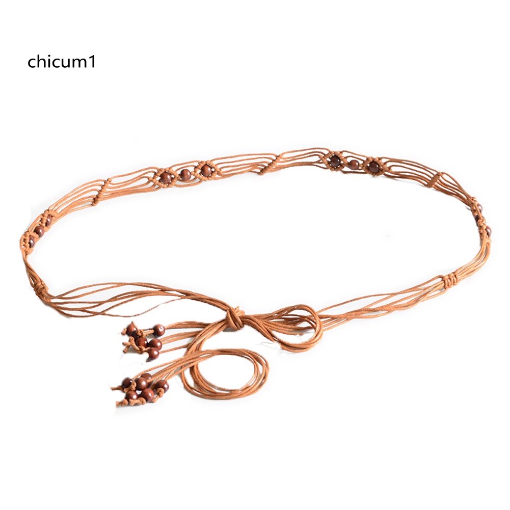 Thắt Lưng Dây Bện Xỏ Hạt Thủ Công Phong Cách Bohemia Dành Cho Nữ