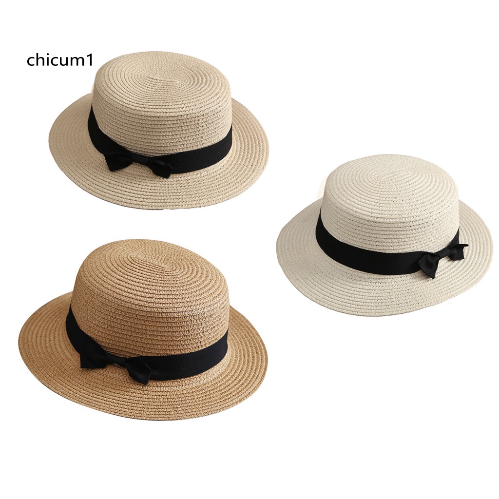 Mũ Cói Rộng Vành Chống Nắng Đính Nơ Thời Trang Cho Nữ
