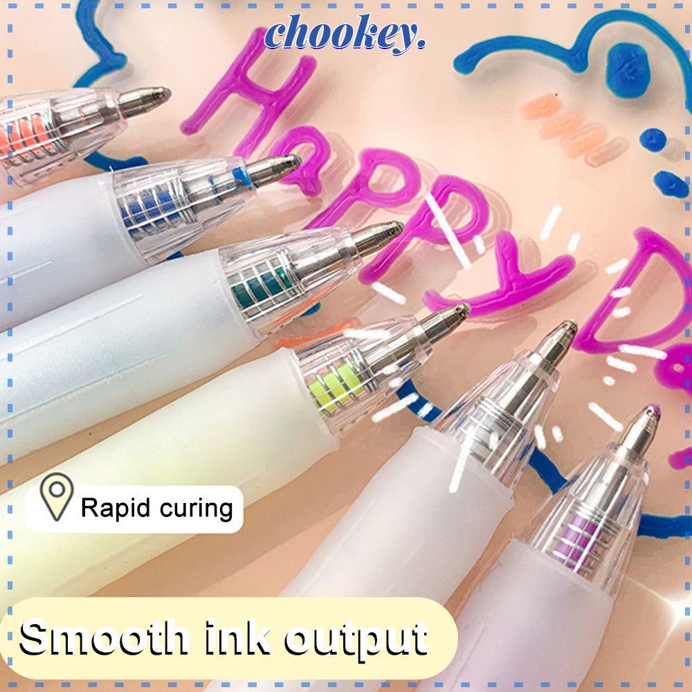 CHOOKEY Set 12 Bút Màu 3D Dạng Nhấn Tiện Dụng Chất Lượng Cao