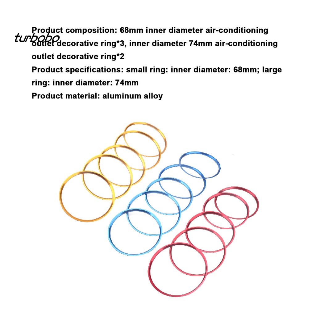 Set 5 Vòng Đệm Tự Dính Trang Trí Lỗ Thông Gió Máy Điều Hòa Xe Hơi A / B Class CLA GLA180 200 220 250 260