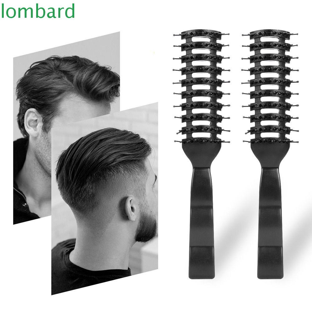 LOMBARD Lược Chải Tóc Mát Xa Da Đầu Chống Tĩnh Điện Màu Đen Chuyên Nghiệp