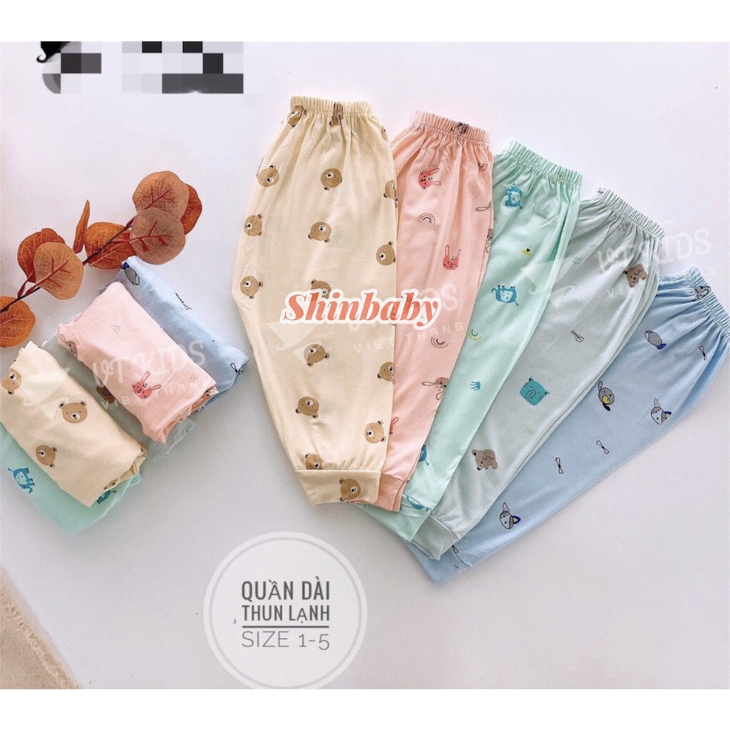 Set 10 quần dài thun lạnh mềm mát nhiều hình siêu xinh cho bé
