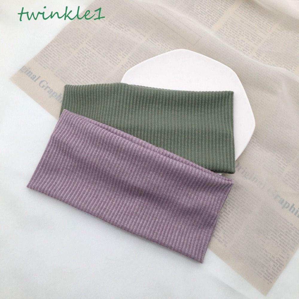 TWINKLE Băng Đô Dệt Kim Co Giãn Màu Sắc Đơn Giản Cho Nữ