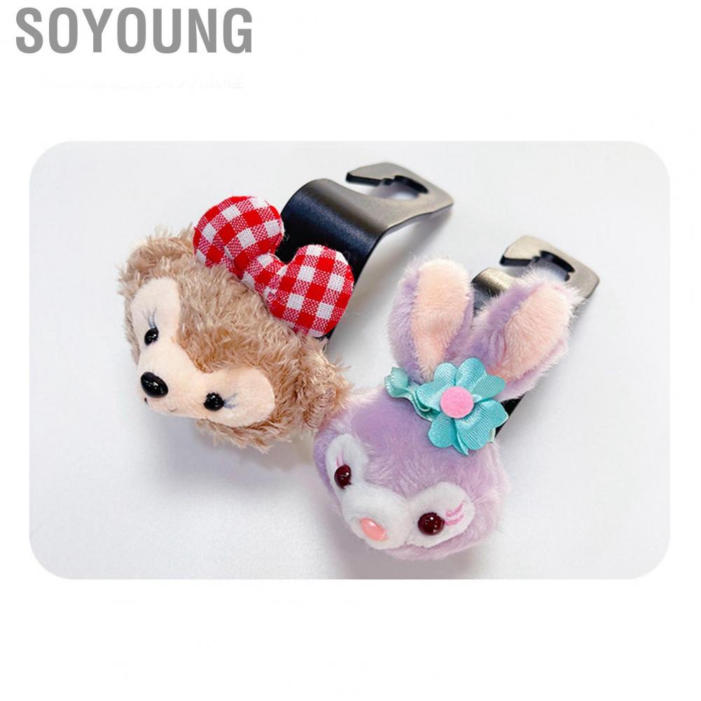 Soyoung Hooks Lovely Cartoon Shape Strong Load Bearing  Portable Backrest Hanger for Auto