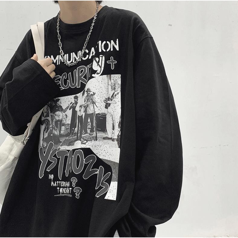 Áo Thun Tay Dài Cổ Tròn In Họa Tiết Hoạt Hình Phong Cách Mỹ Thời Trang Mùa Hè Cho Nam Và Nữ