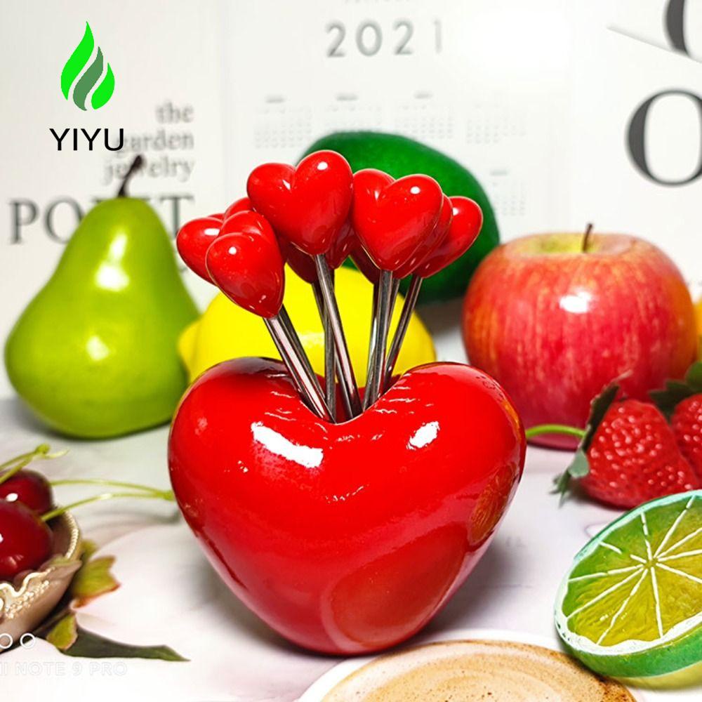 YIYU Nĩa Ăn Trái Cây / Xúc Xích Bằng Nhựa Thiết Kế Độc Đáo Tiện Dụng Cho