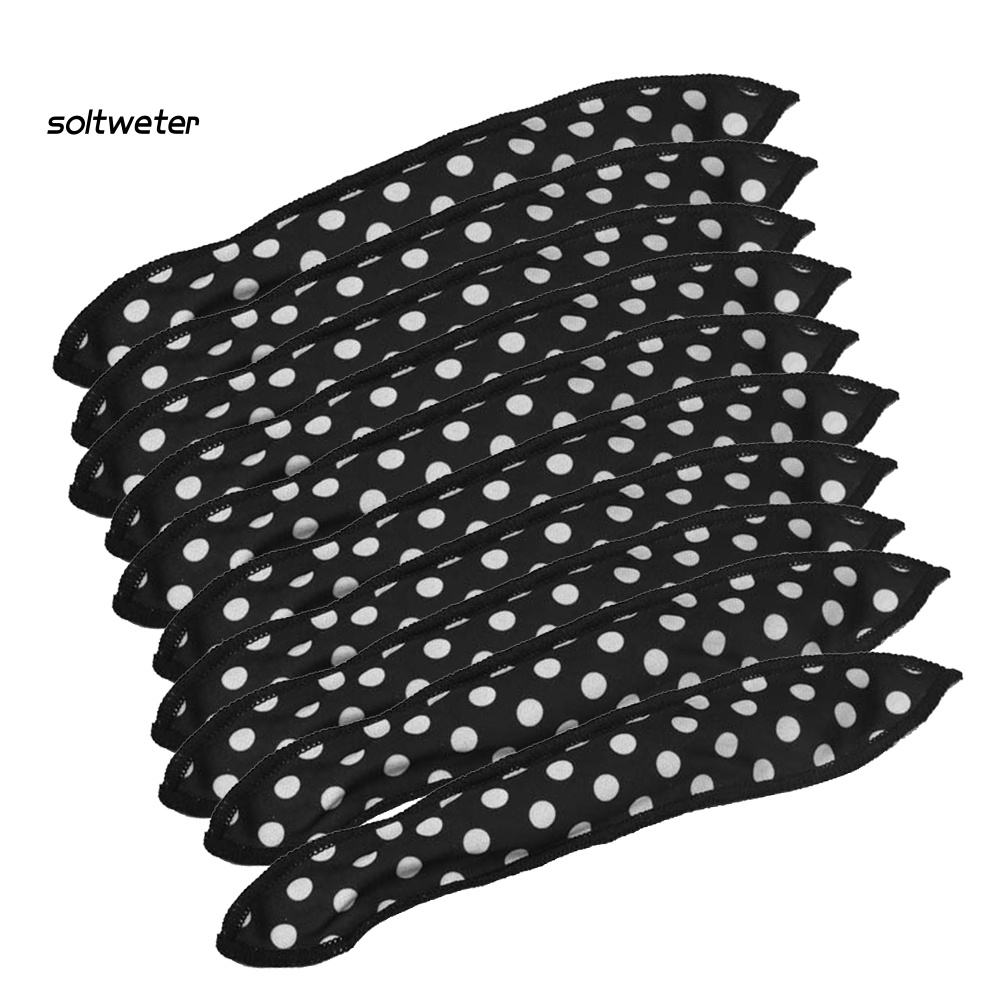 Bộ 10 Lô Cuốn Tóc Tự Làm Bằng Bọt Biển Chấm Bi Linh Hoạt