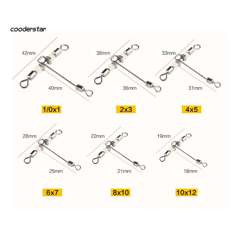 Bộ 10 Móc Nối Chữ T 3 Chiều Phát Sáng Trong Đêm Chuyên Dụng Cho Câu Cá