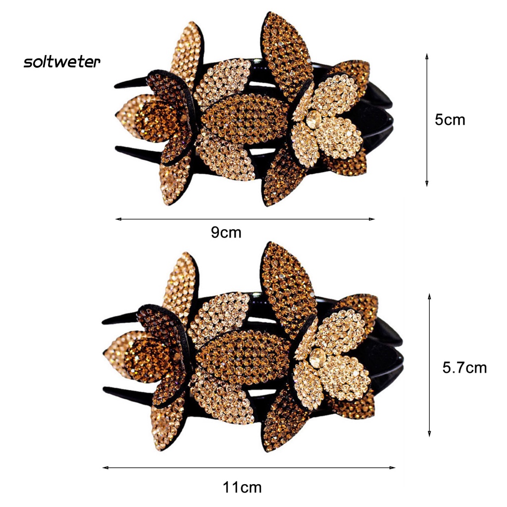 Kẹp Tóc Đính Đá Lấp Lánh Chống Trượt Tiện Dụng