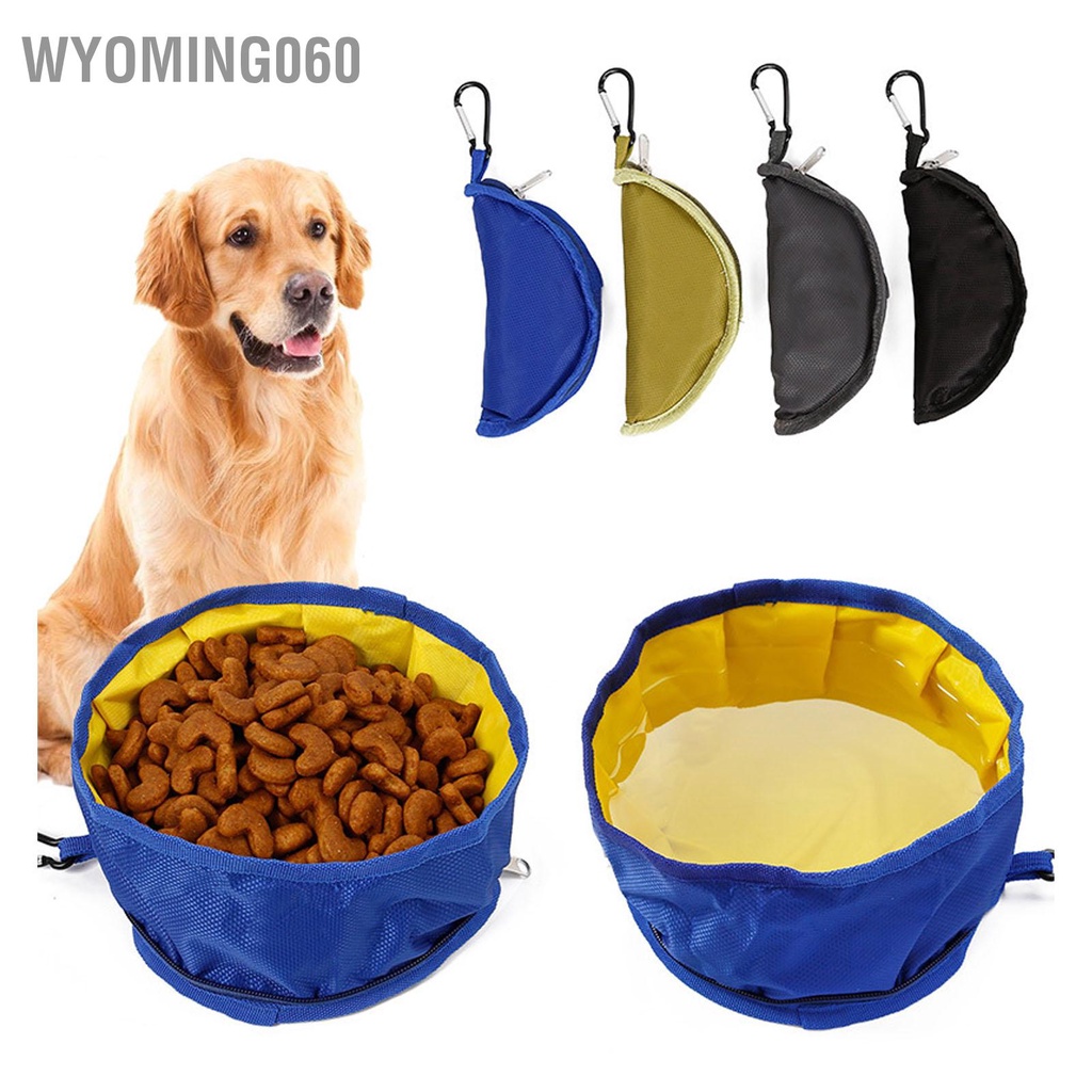 Wyoming060 Có Thể Gập Lại Cho Chó Bát Du Lịch Chống Thấm Nước Đường Kính Lớn Nhẹ Móc Mèo Ngoài Trời