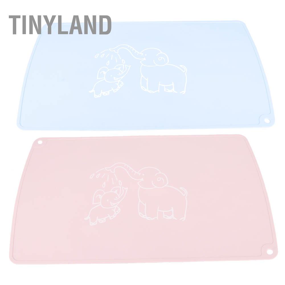 Hàng HOT TinyLand Placemat Tấm lót bàn bằng silicon cho trẻ em Cách nhiệt Cấp thực phẩm nhà bếp (Kích thước màu hồng: K.