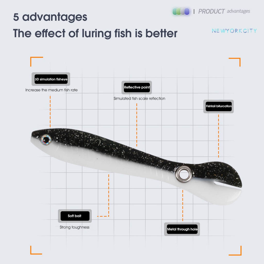 Set 5 Mồi Giả Nhử Cá 10cm 6g Bằng Nhựa Gắn Kèm Móc Câu Tiện Dụng