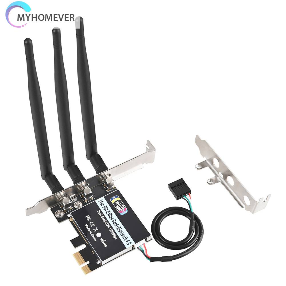 Thẻ Mạng Không Dây 2.4 / 5G 1300Mpbs Kết Nối Bluetooth 5.0