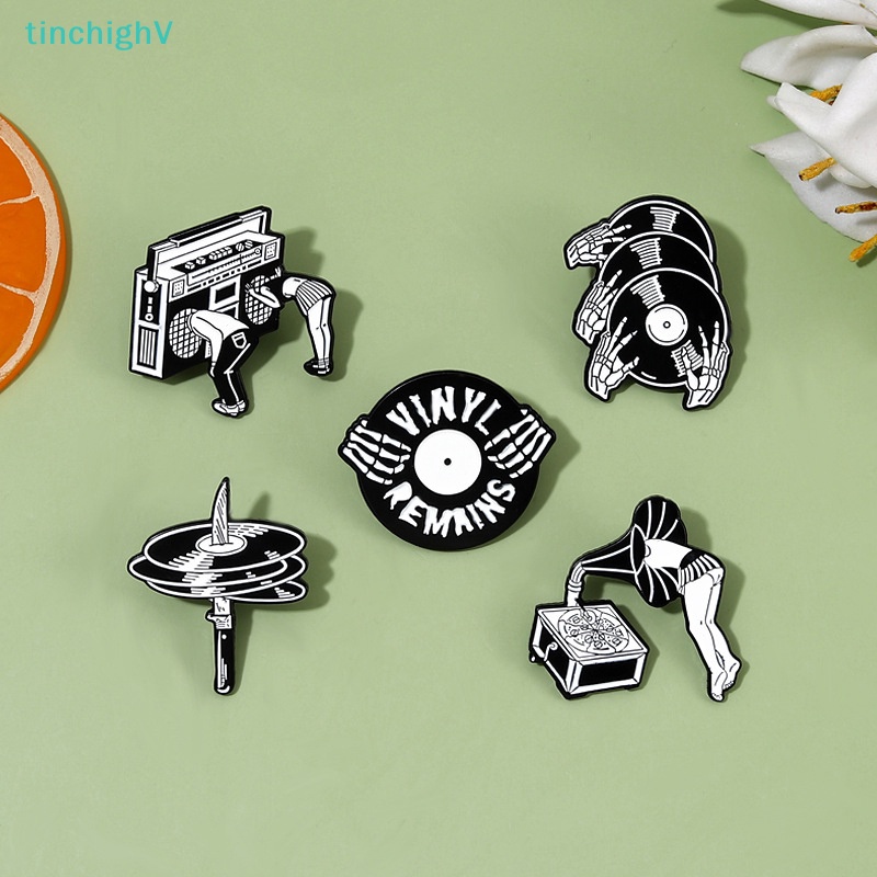 [TinchighV] Ghim Cài Áo Bằng Vinyl Hình Đĩa Hát Kinh Dị Màu Đen Tùy Chỉnh Phong Cách Gothic Làm Quà Tặng Cho Bạn Bè [Mới]