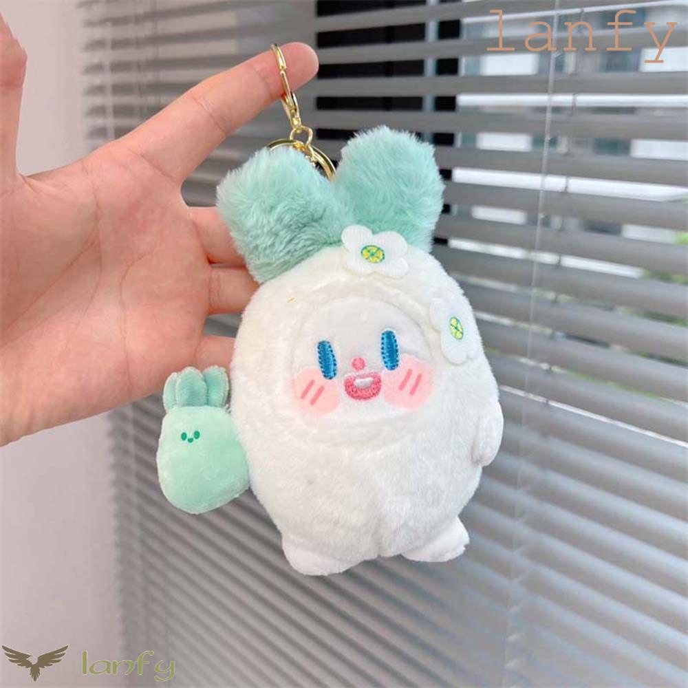 LANFY Móc Khóa Thỏ Nhồi Bông Hoạt Hình Dễ Thương