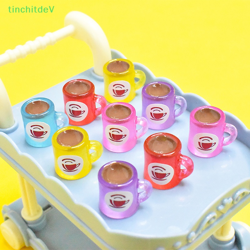 Bộ 5 Cốc Cà Phê Mini Bằng Nhựa Dạ Quang 3D Dễ Thương Dùng Trang Trí DIY