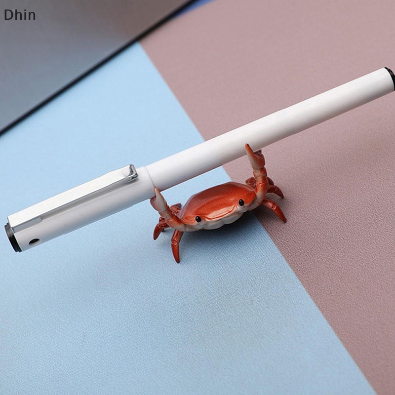 [Dhin] Creative Cute Crab Pen Holder Weightlifg Crabs Penholder Storage Rack COD