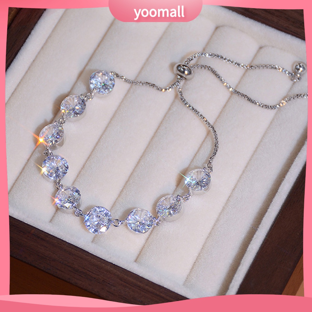 Vòng Tay Đính Đá Zircon Lấp Lánh Thời Trang Có Thể Điều Chỉnh