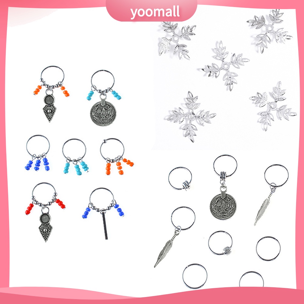 1 Gói Kẹp Tóc Đuôi Heo Châu Phi Đính Hạt DIY