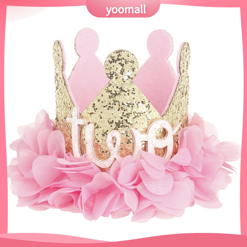 Băng Đô Cài Tóc Hình Vương Miện Đính Kim Sa Lấp Lánh Cho Bé Gái