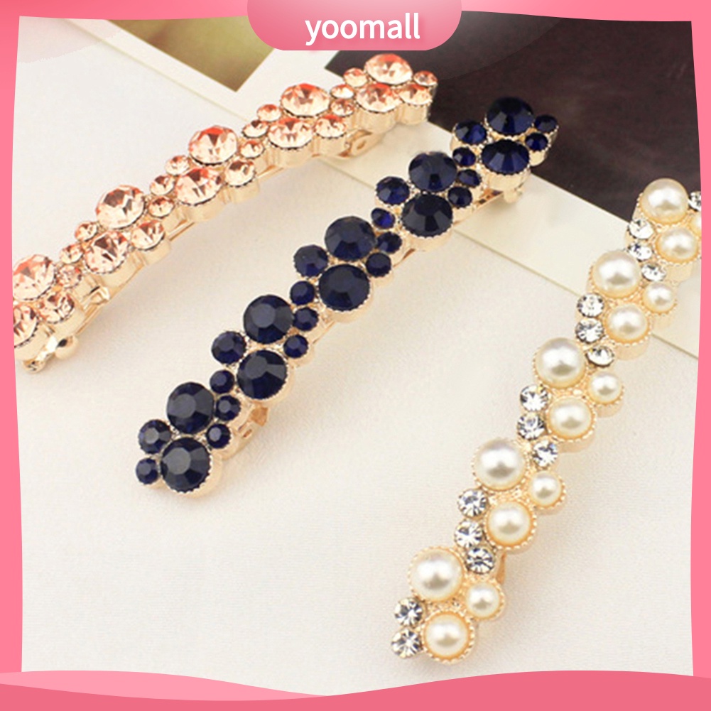 Kẹp Tóc Đính Đá Và Ngọc Trai Giả Tinh Tế Thời Trang Cho Nữ