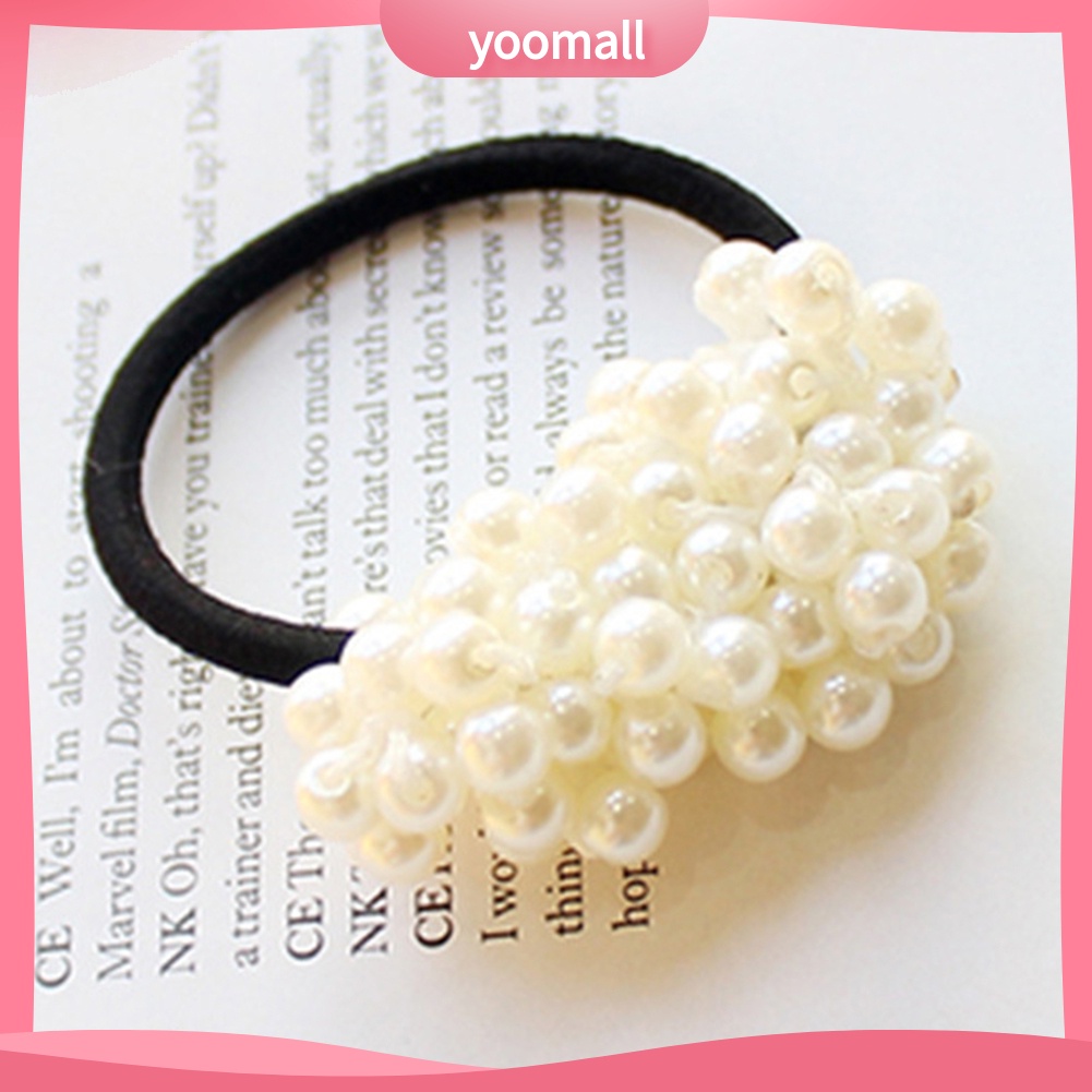 Dây Cột Tóc Đính Hạt Ngọc Trai Nhân Tạo Handmade Thời Trang Cho Nữ