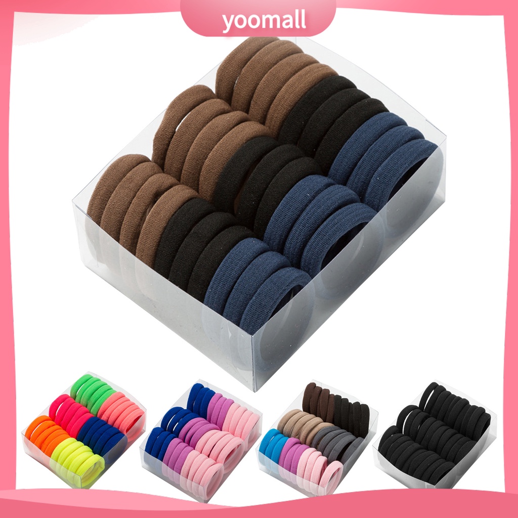 Bộ 30 Dây Cột Tóc Co Giãn Chống Rơi Thiết Kế Đơn Giản