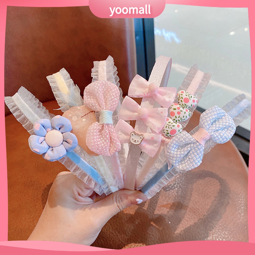 Băng Đô Nơ Đính Ngọc Trai Giả Co Giãn Xinh Xắn Cho Bé Gái