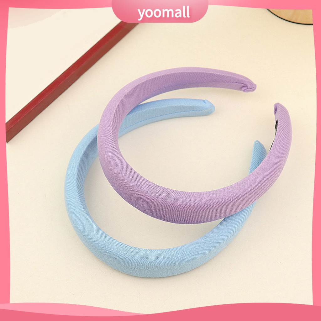 Băng Đô Cài Tóc Mềm Mại Co Giãn Gọn Nhẹ Màu Trơn Chống Trượt Cố Định Tóc Khi Rửa Mặt