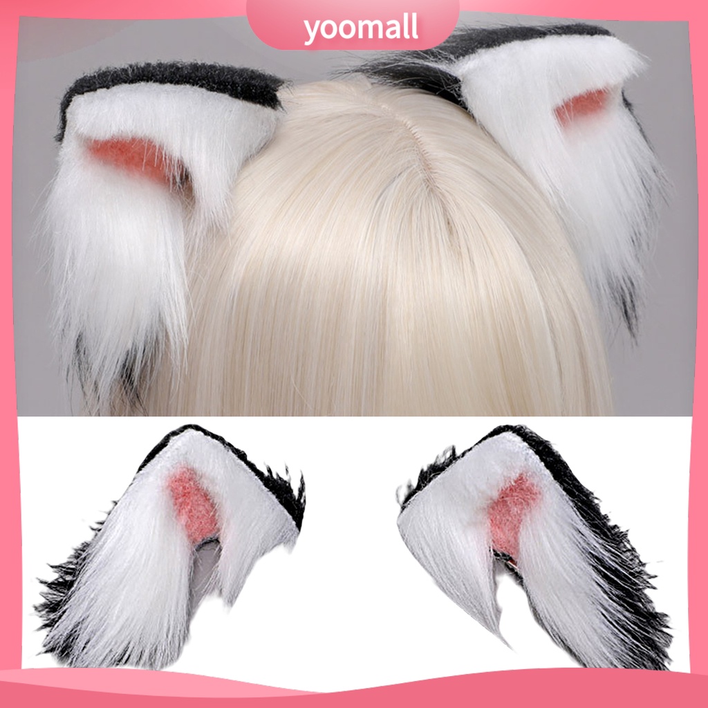 1 Cặp Kẹp Tóc Hình Tai Mèo Bằng Lông Nhung Dễ Thương Xinh Xắn