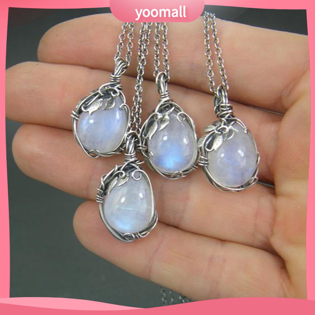 [YM] Vòng cổ Mở Rộng Mặt Đá Mặt Trăng Nhân Tạo Mịn Cho Nữ