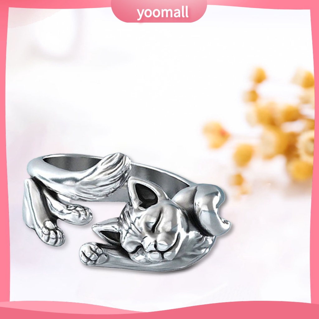 Nhẫn Hở Hình Mèo Dễ Thương Có Thể Điều Chỉnh Kích Thước