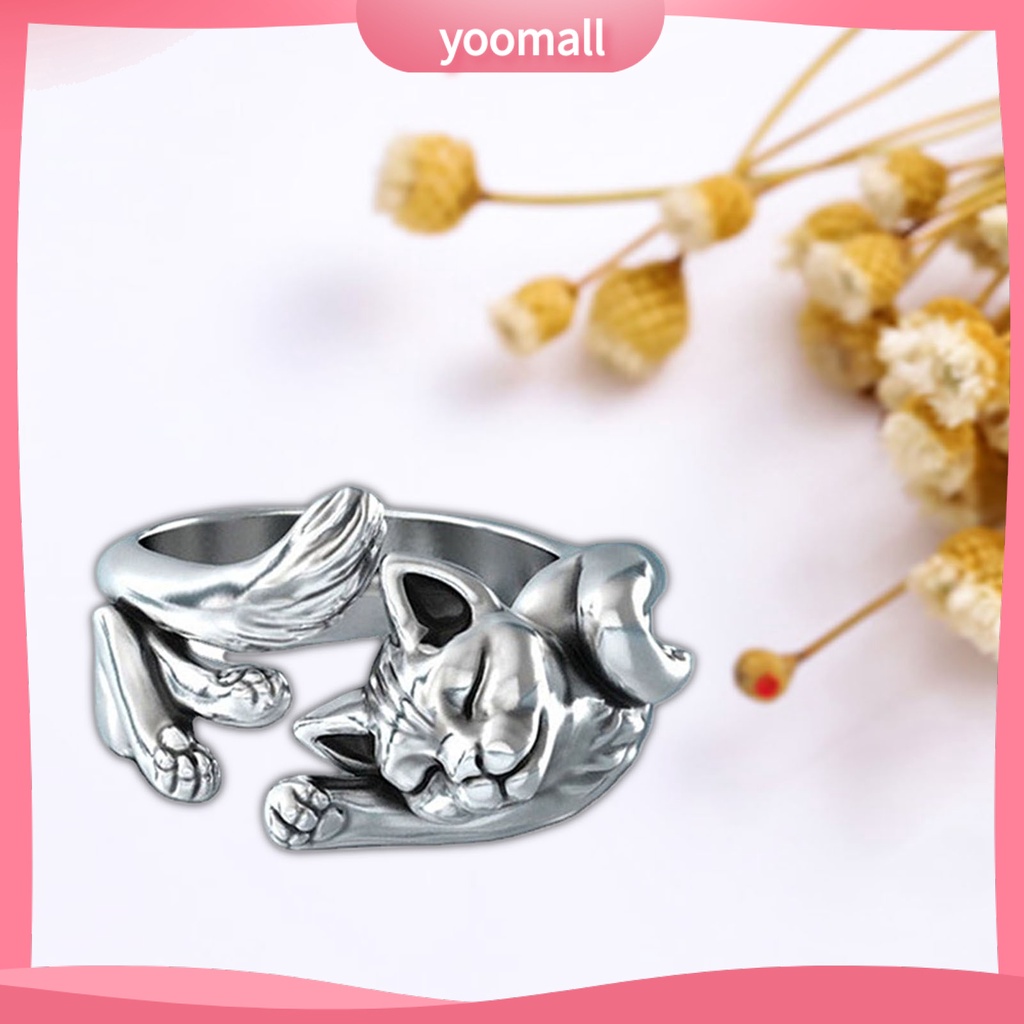 Nhẫn Hở Hình Mèo Dễ Thương Có Thể Điều Chỉnh Kích Thước