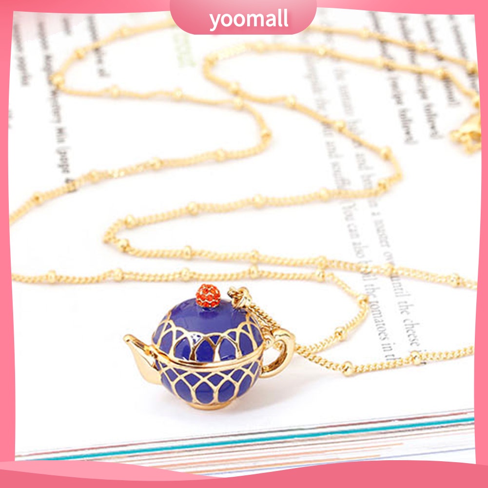 Vòng cổ Dài Mặt Hình Ấm Trà Đính Đá Thời Trang Dành Cho Nữ