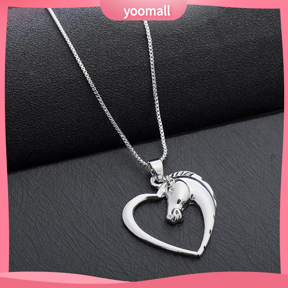 Vòng cổ Mặt Hình Đầu Ngựa Trái Tim Rỗng Thời Trang Cho Nữ