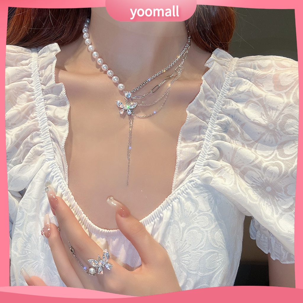 Vòng cổ Nhiều Lớp Đính Ngọc Trai Nhân Tạo Thời Trang Dành Cho Nữ