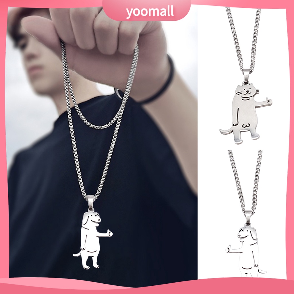 Vòng cổ Hip Hop Bằng Thép Không Gỉ Siêu Nhẹ Không Dị Ứng Có Khóa Tôm Hùm Thú Vị Cho Nữ