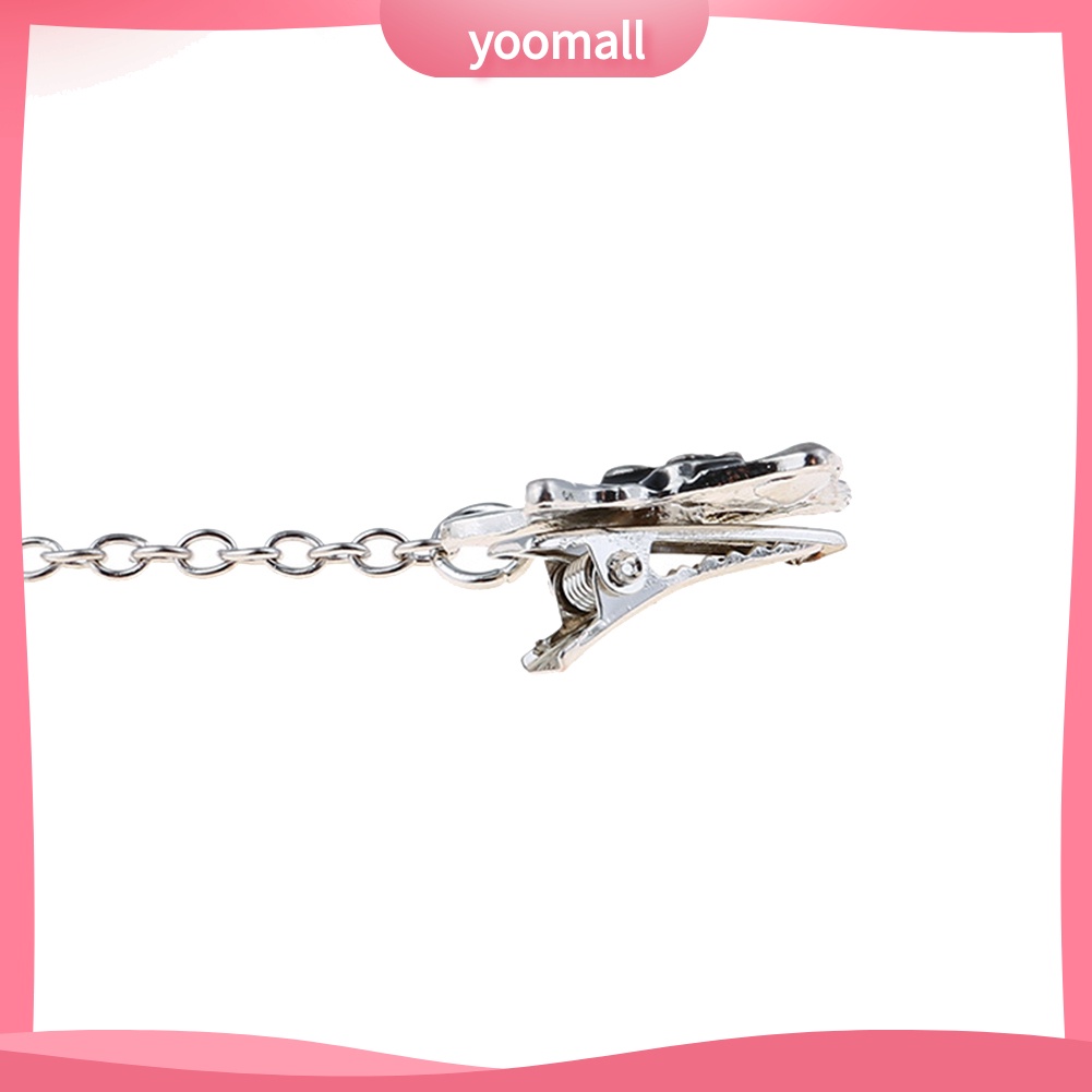 Ghim Cài Áo Hình Hoa Hồng Phối Dây Xích Thời Trang Cho Nữ