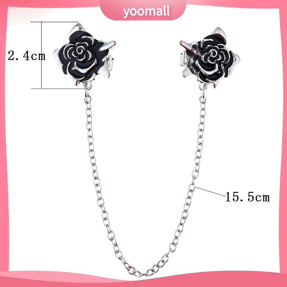 Ghim Cài Áo Hình Hoa Hồng Phối Dây Xích Thời Trang Cho Nữ